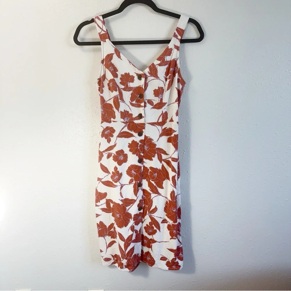 Monteau White and Orange Floral Dress
